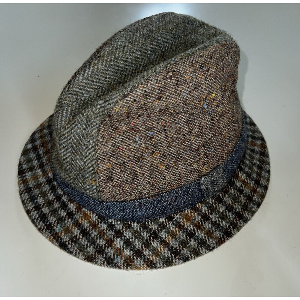 Vintage Fedora Donegal Tweed Pure Wool Made in Ireland Shandon Headwear P J Barr